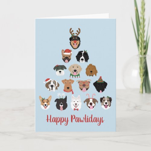 Happy Pawlidays Dog Christmas Tree Card