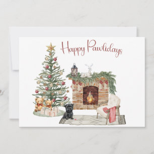 Happy Pawlidays Dog Design- Affenpinscher Holiday Card