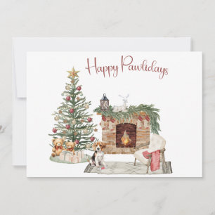 Happy Pawlidays Dog Design- Beagle Holiday Card