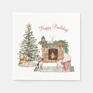 Happy Pawlidays Dog Design- Beagle Napkins