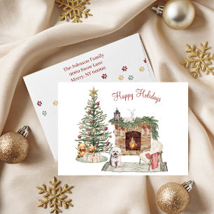 Happy Pawlidays Dog Design- Bichon Frise Holiday Card