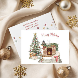 Happy Pawlidays Dog Design- Cavapoo Holiday Card