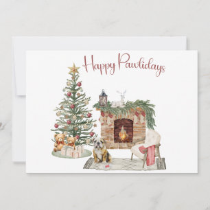 Happy Pawlidays Dog Design- English Bulldog Holiday Card