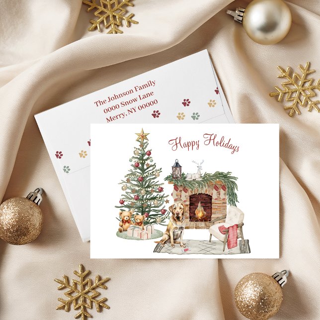 Happy Pawlidays Dog Design- Labrador Retriever Holiday Card (Creator Uploaded)
