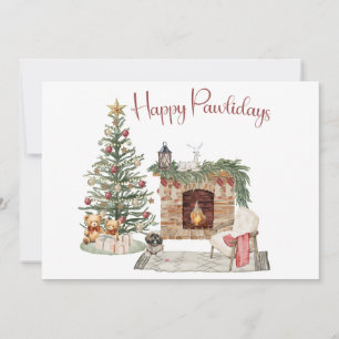 Happy Pawlidays Dog Design- Lhasa Apso Holiday Card