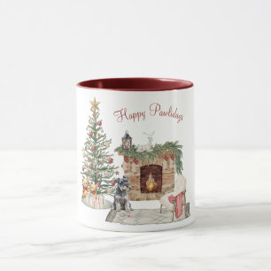 Happy Pawlidays Dog Design- Miniature Schnauzer Mug