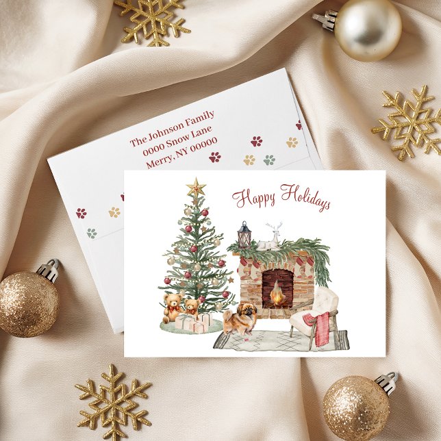 Happy Pawlidays Dog Design- Pekingese Holiday Card (Creator Uploaded)