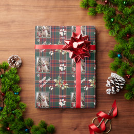 Happy Pawlidays Dog Green Red Plaid Christmas Wrapping Paper