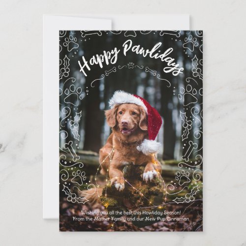 Happy Pawlidays Dog Pet Photo Christmas Card