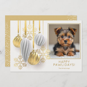 Happy Pawlidays Dog Photo Christmas Holiday Card