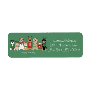 Happy Pawlidays Dogs Red Green Label