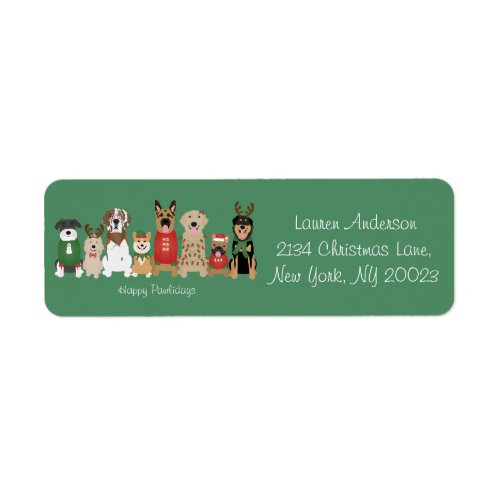 Happy Pawlidays Dogs Red Green Label