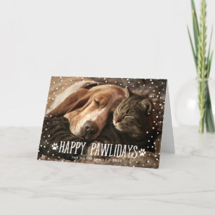 Happy Pawlidays Folded Holiday Photo Card