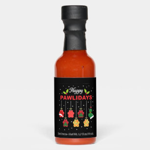Happy Pawlidays Funny Christmas Dog Paw Xmas Dogs Hot Sauces