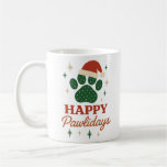 Happy Pawlidays Funny Christmas Pet Lover Holiday Coffee Mug