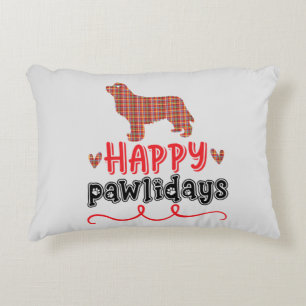 Happy Pawlidays   Funny Word Pun Accent Pillow