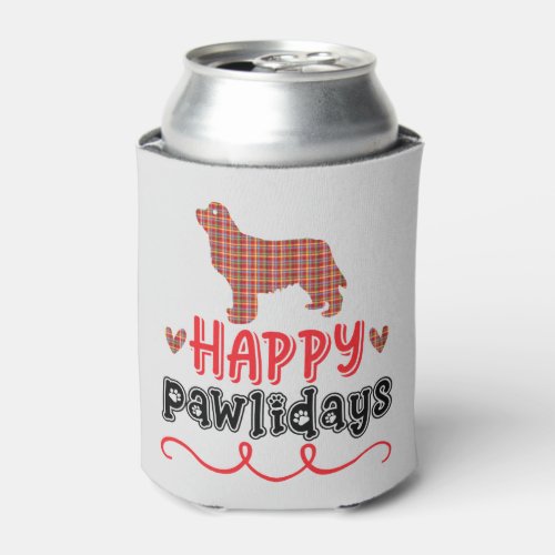 Happy Pawlidays  Funny Word Pun Can Cooler