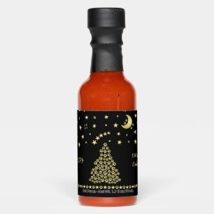 Happy Pawlidays, Gold shiny Paw Christmas tree Hot Sauces