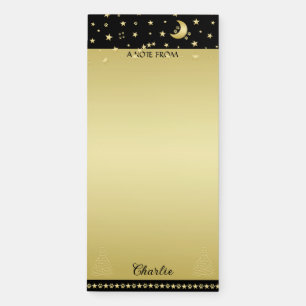 Happy Pawlidays, Gold shiny Paw Christmas tree Magnetic Notepad