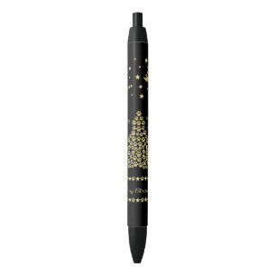Happy Pawlidays, Gold shiny Paw Christmas tree Pen
