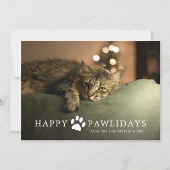 Happy Pawlidays Holiday Card by PinkMoonPaperie at Zazzle