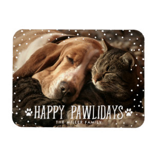Happy Pawlidays Holiday Photo Magnet