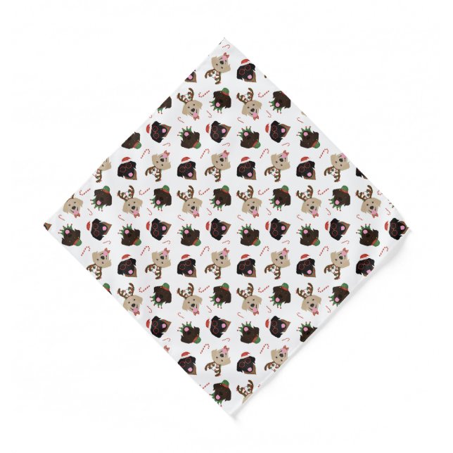 Happy Pawlidays Labrador Retriever Dogs Bandana (Front)