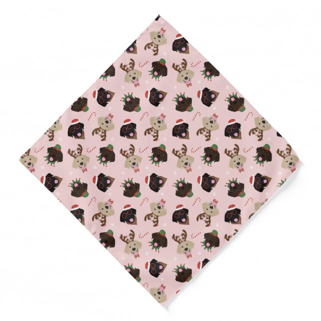 Happy Pawlidays Labrador Retriever Dogs Bandana (Front)