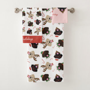 Happy Pawlidays Labrador Retriever Dogs Bath Towel Set