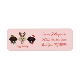 Happy Pawlidays Labrador Retriever Dogs Label