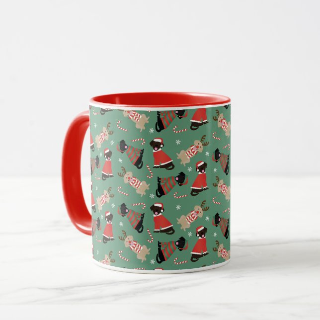 Happy Pawlidays Labrador Retriever Dogs Mug (Front Left)