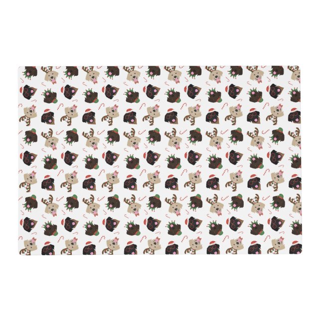 Happy Pawlidays Labrador Retriever Dogs Placemat (Front)