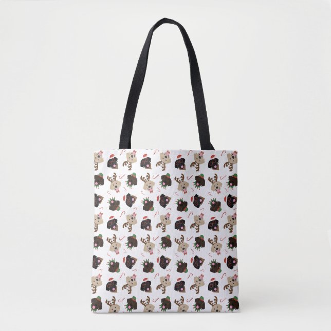 Happy Pawlidays Labrador Retriever Dogs Tote Bag (Front)