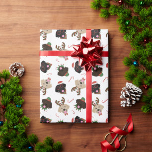 Happy Pawlidays Labrador Retriever Dogs Wrapping Paper