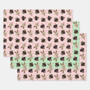 Happy Pawlidays Labrador Retriever Dogs Wrapping Paper Sheets