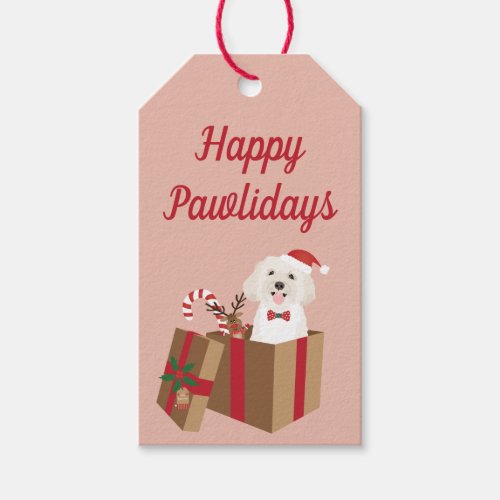 Happy Pawlidays Maltipoo Christmas Present Gift Tags