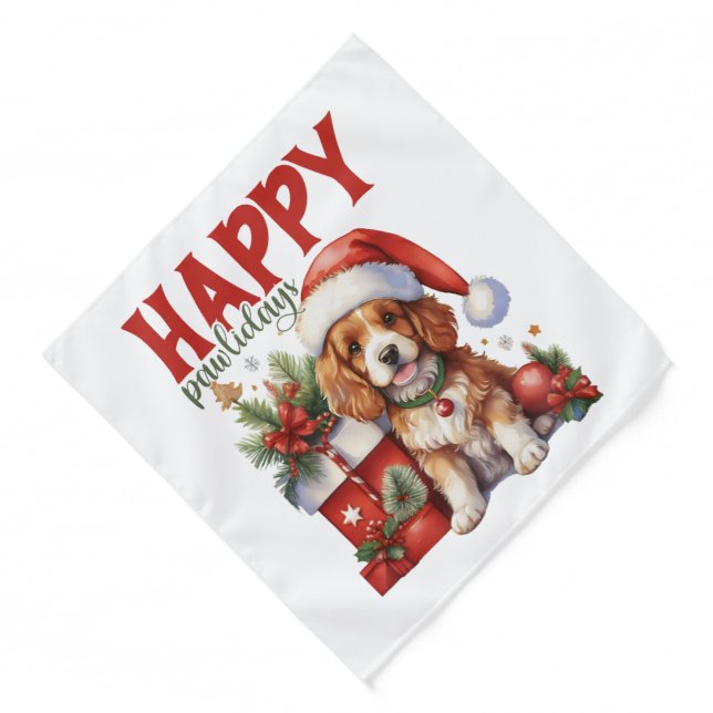 Happy Pawlidays - Pet Bandana (Front)
