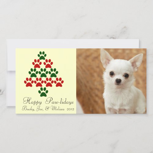 Happy Pawlidays Pet Christmas Photocard Holiday Card