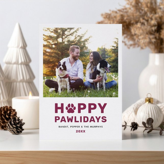 Happy Pawlidays Pet Holiday Letterpress Photo Cards (Creator Uploaded)