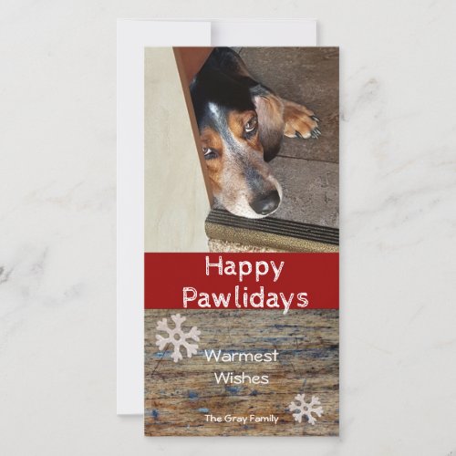 Happy Pawlidays  Pet Photo Christmas Holiday Card
