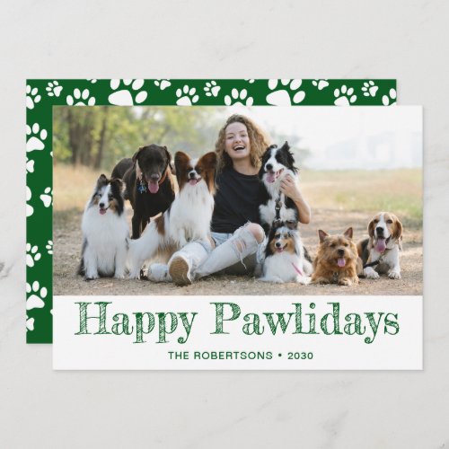 Happy Pawlidays Photo Holiday Card