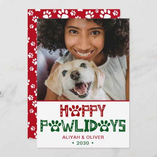Happy Pawlidays Photo Holiday Card