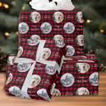 Happy Pawlidays Red Buffalo Plaid Custom Pet Photo Wrapping Paper<br><div class="desc">Happy Pawlidays! Add the finishing touch to your holiday gifts this season with Red Buffalo Plaid Custom Photo Wrapping Paper. Add 2 of your favorite photos for a fun holiday wrapping design. Perfect for pet photos, dog, cat and animals ! COPYRIGHT © 2022 Judy Burrows, Black Dog Art - All...</div>