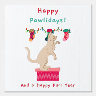Happy Pawlidays   Sign