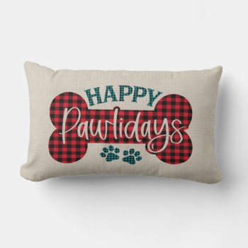 Happy Pawlidays Throw Pillow by steelmoment at Zazzle