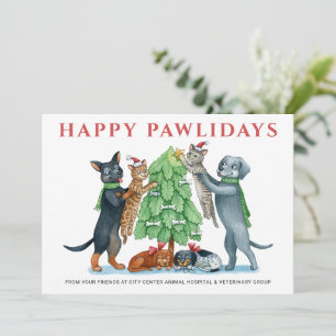 Happy Pawlidays Veterinary Holiday Card