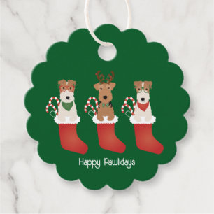 Happy Pawlidays Welsh Wire Fox Terrier Dogs Favor Tags