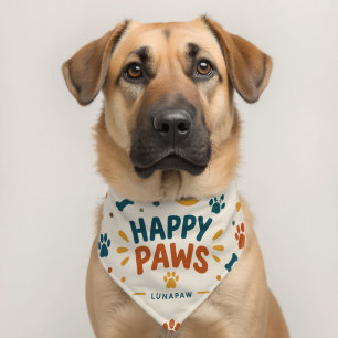 Happy Paws Dog Bandana Funny Dog Accessory Pet Bandana Collar