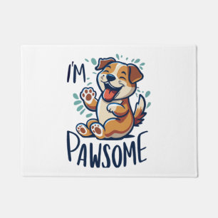 Happy pawsome dog Classic T-Shirt Doormat