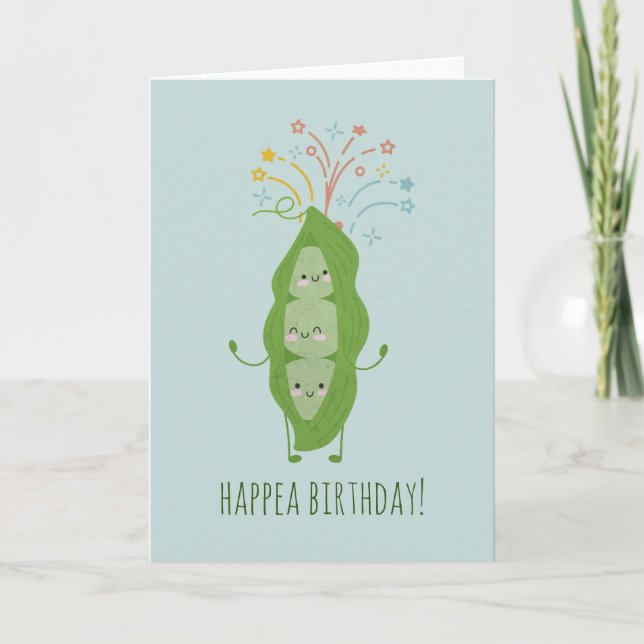 Happy Pea Pod Custom Message Card  (Front)